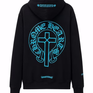 Chrome Hearts Blue Cross Horseshoe Pullover Hoodie