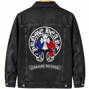 Chrome Hearts Black Cross Logo Denim Jacket