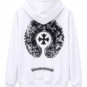 Chrome Hearts White Floral Cross Pullover Hoodie