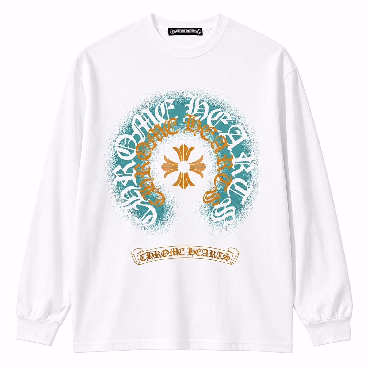Chrome Hearts Orange Cross Horseshoe White LS Chrome Hearts Orange Cross Horseshoe White LS