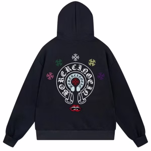 Chrome Hearts Multicolor Horseshoe Hoodie Black