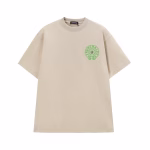Chrome Hearts Cream Green Gothic Circle T-Shirt