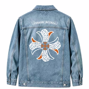 Chrome Hearts Blue Orange Cross Denim Jacket