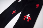 Chrome Hearts Red Cross Patch Black Jeans