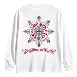 Chrome Hearts Gothic Cross White Long Sleeve
