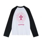 Chrome Hearts Pink Cross Black & White Long Sleeve