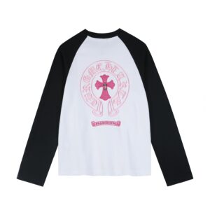 Chrome Hearts Pink Cross Black & White Long Sleeve