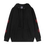 Chrome Hearts Black Gothic Horseshoe Cross Hoodie