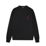 Chrome Hearts Black Red Floral Cross Long Sleeve Shirt