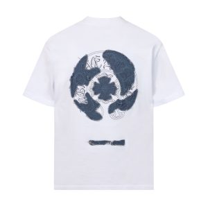 Chrome Hearts Denim Cross Patch Horseshoe Shirt White