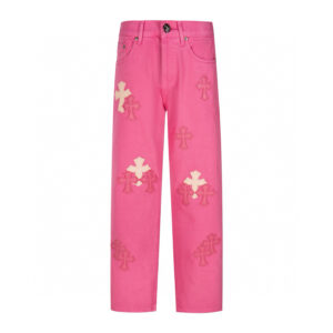 Chrome Hearts Hot Pink Cross Patch Jeans