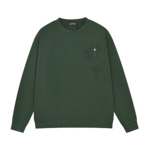 Chrome Hearts Dark Green Triple Cross Long Sleeve Shirt