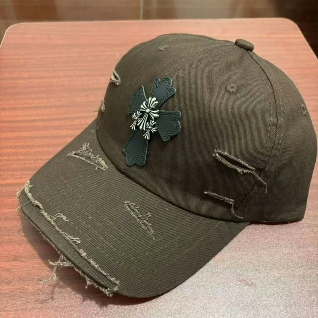 Chrome Hearts Olive Black Cross Distressed Baseball Cap Chrome Hearts Olive Black Cross Distressed Baseball Cap