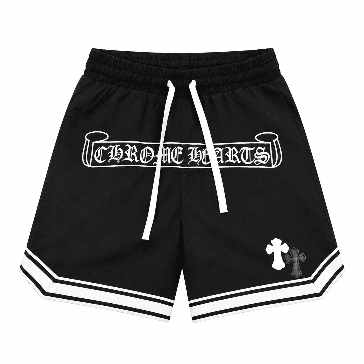 Chrome Hearts Cross Logo Black Basketball Shorts Chrome Hearts Cross Logo Black Basketball Shorts
