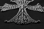 Chrome Hearts Black Crystal Cross Beaded Zip Hoodie