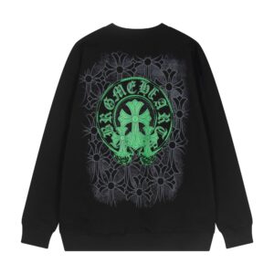 Chrome Hearts Green Cross Black Crewneck Sweatshirt