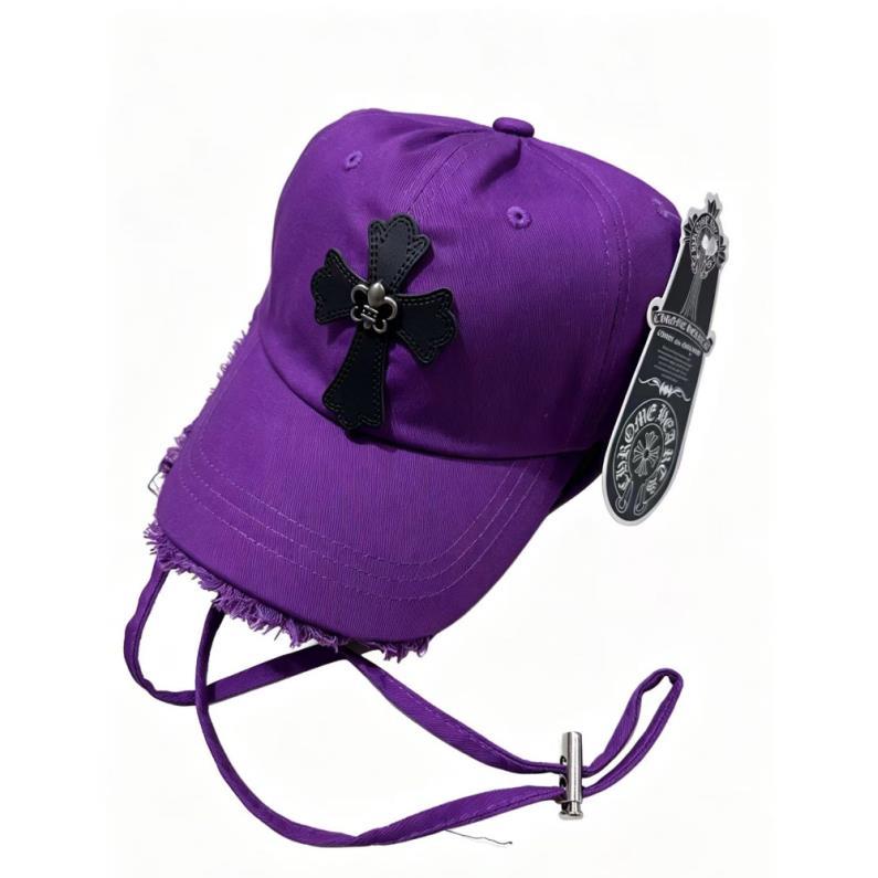 Chrome Hearts Purple Black Cross Distressed Baseball Cap Chrome Hearts Purple Black Cross Distressed Baseball Cap
