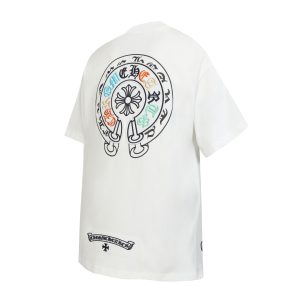 Chrome Hearts White Multicolor Cross Logo T-Shirt