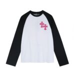 Chrome Hearts Pink Cross Black & White Long Sleeve