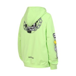 Chrome Hearts Neon Green Chain Graphic Zip-Up Hoodie
