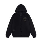 Chrome Hearts Studded Triple Cross Zip-Up Hoodie