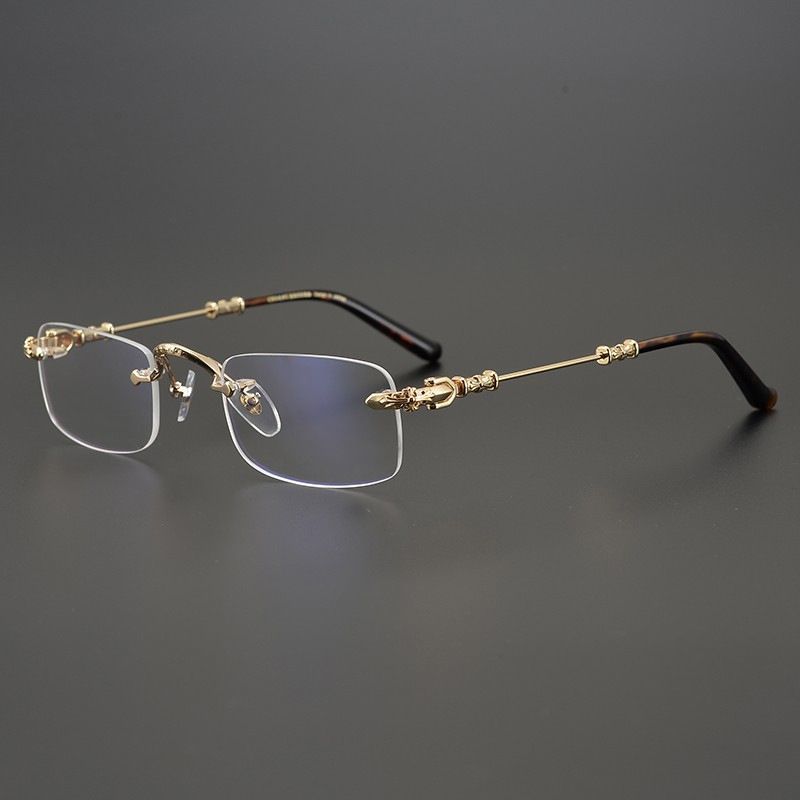 chrome-hearts-gold-rimless-cross-glasses chrome hearts gold rimless cross glasses