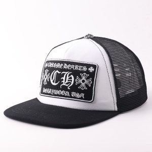 Chrome Hearts White Black CH Trucker Hat