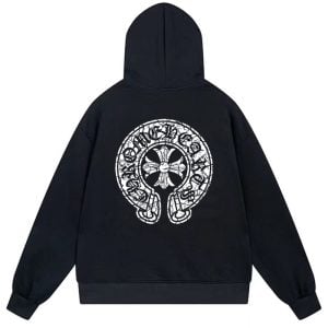 Chrome Hearts Horseshoe Logo Pullover Hoodie Black