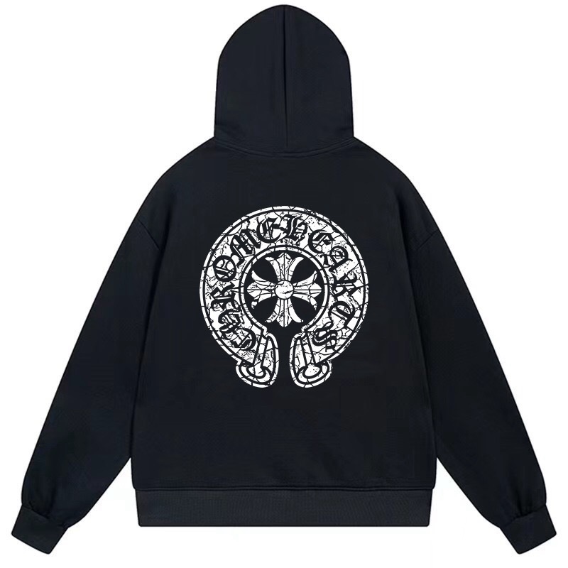 60bb092d Chrome Hearts Horseshoe Logo Pullover Hoodie Black