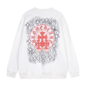 Chrome Hearts Red Cross White Crewneck Sweatshirt