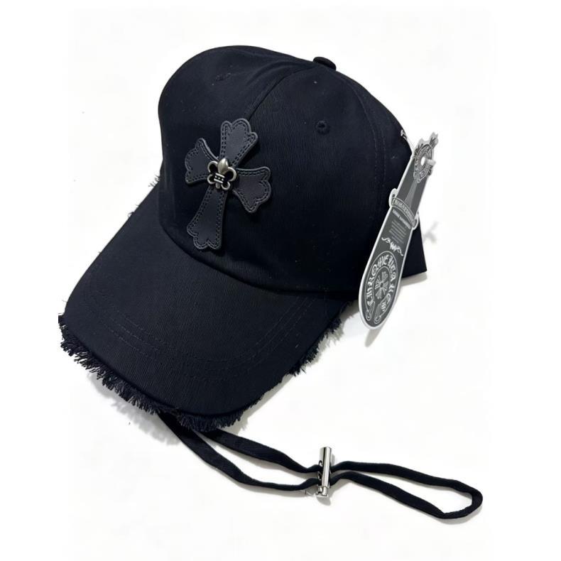 Chrome Hearts Black Cross Distressed Baseball Cap Chrome Hearts Black Cross Distressed Baseball Cap