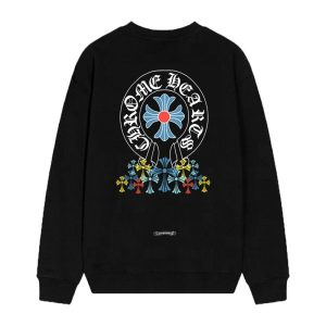 Chrome Hearts Black Multicolor Floral Cross Long Sleeve