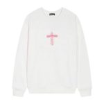Chrome Hearts White Pink Cemetery Cross Long Sleeve