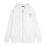 Chrome Hearts White Crystal Cross Zip Hoodie