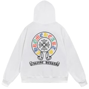 Chrome Hearts Multi Color Gothic Horseshoe Hoodie White