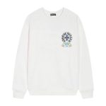 Chrome Hearts White Multicolor Floral Cross Long Sleeve