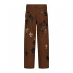 Chrome Hearts Brown Leopard Cross Patch Jeans