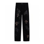 Chrome Hearts Black Brown Cross Patch Jeans