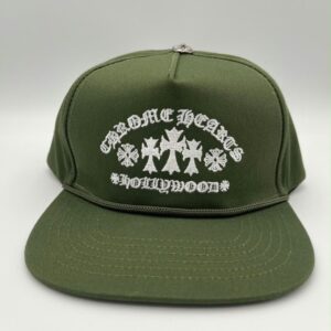 Chrome Hearts Green Hollywood Cross Embroidered Hat