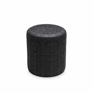 Chrome Hearts Black Cross Leather Ottoman