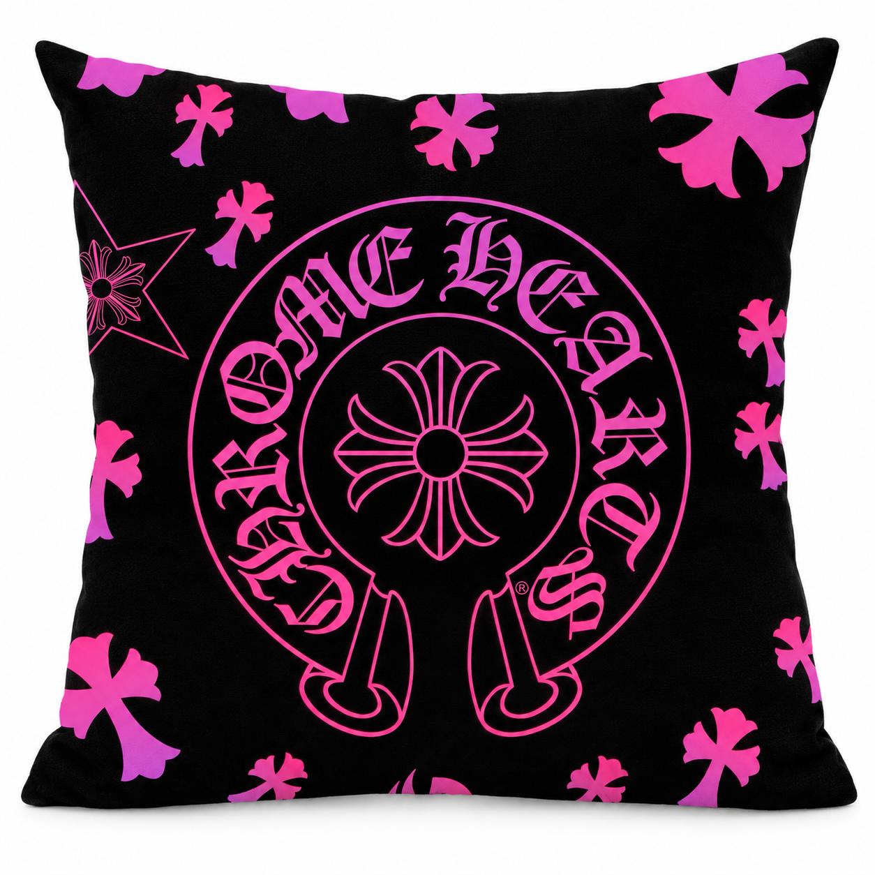 Chrome Hearts Black Pink Horseshoe Cushion Chrome Hearts Black Pink Horseshoe Cushion