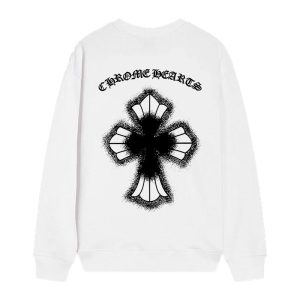 Chrome Hearts White Black Cemetery Cross Long Sleeve