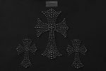 Chrome Hearts Black Crystal Cross Beaded Zip Hoodie