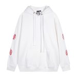 Chrome Hearts White Gothic Horseshoe Cross Hoodie