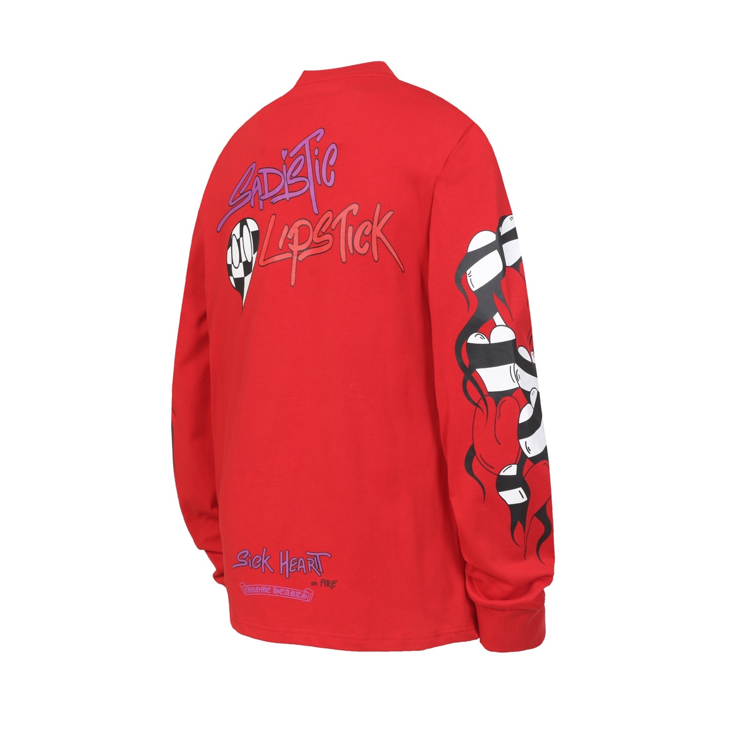 Chrome Hearts Red Sadistic Lipstick Graphic Long Sleeve Chrome Hearts Red Sadistic Lipstick Graphic Long Sleeve
