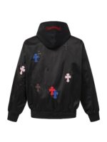 Chrome Hearts Multicolor Cross Patch Hooded Bomber Jacket