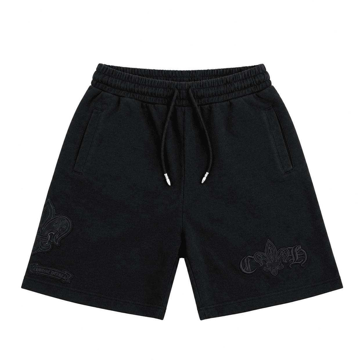 c874e798-805e-4493-aa9a-993d2b9d0351 (1) Chrome Hearts Fleur De Lis Black Sweat Shorts