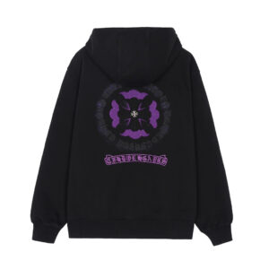 Chrome Hearts Purple Floral Cross Zip-Up Hoodie