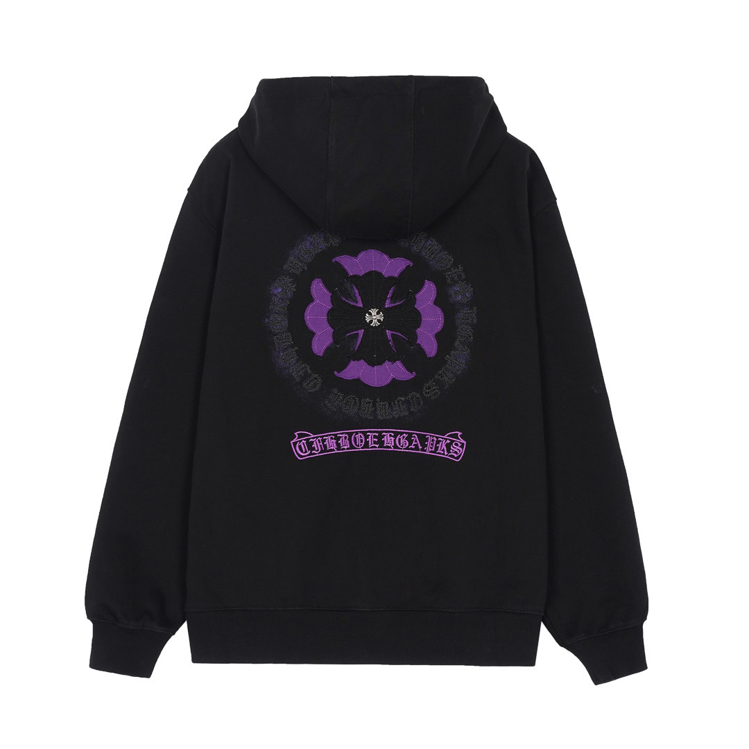 ce87a06a Chrome Hearts Purple Floral Cross Zip-Up Hoodie
