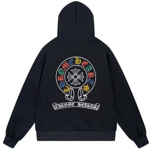 Chrome Hearts Multi Color Gothic Horseshoe Hoodie Black